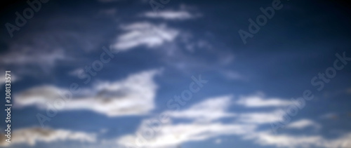 white clouds panorama blurred background