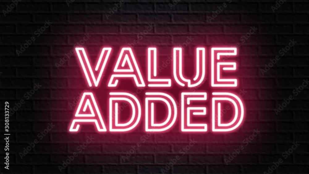 red neon video animation value added