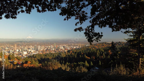 Portland, Oregon city skyline in autumn