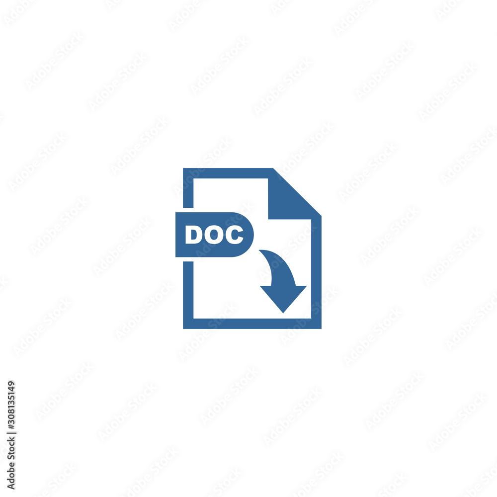 DOC file format icon vector design symbol DOC file format icon vector design symbol
