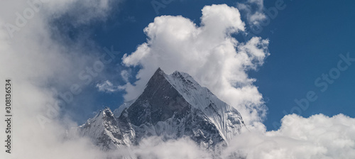 amazing mountain covered with snow in Nepal.