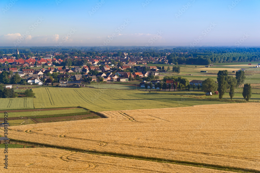 Aerial view of the area around Brussels, Belgium