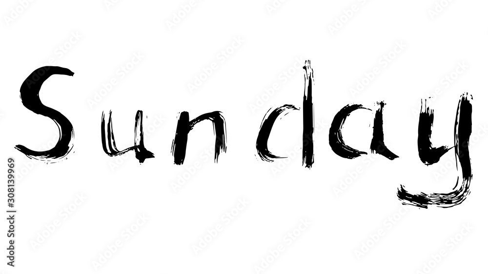 The names of the days of the week are drawn with a brush. Black brush handmade calendar. EPS vector illustration. The names of the days of the week are drawn with a brush. Black brush handmade calendar. EPS vector illustration.