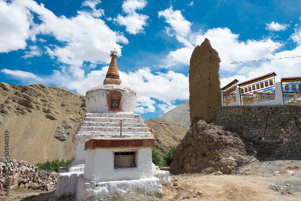 Ladakh, India - Aug 22 2019 - Hemis Shukpachan Village in Sham Valley, Ladakh, Jammu and Kashmir, India.