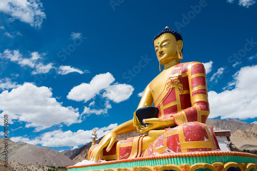 Ladakh, India - Aug 22 2019 - Buddha Statue at Hemis Shukpachan Village in Sham Valley, Ladakh, Jammu and Kashmir, India. photo