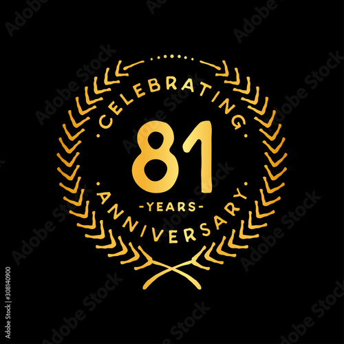 81 years design template. 81st vector and illustration.