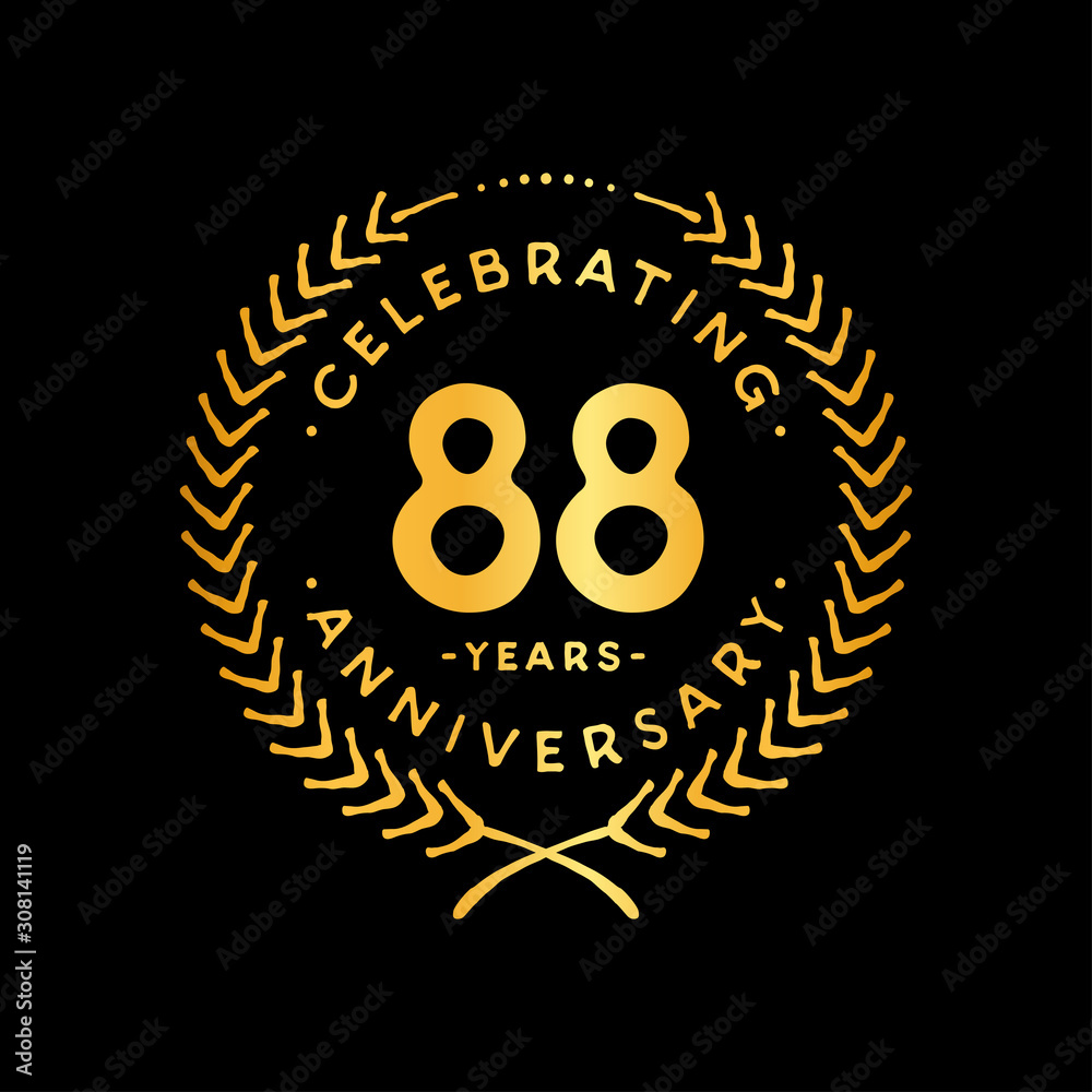88 years design template. 88th vector and illustration. 88 years design template. 88th vector and illustration.
