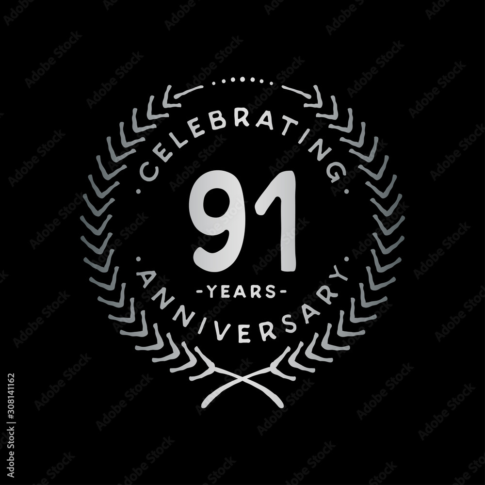 91 years design template. 91st vector and illustration. 91 years design template. 91st vector and illustration.