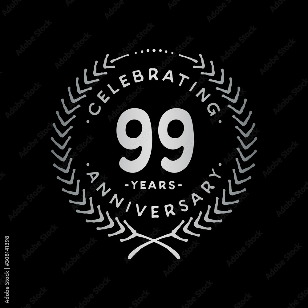 99 years design template. 99th vector and illustration. 99 years design template. 99th vector and illustration.