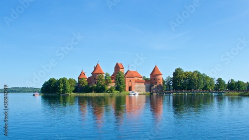 Trakai Island Castle on Lake Galve in Traikai, Lithuania