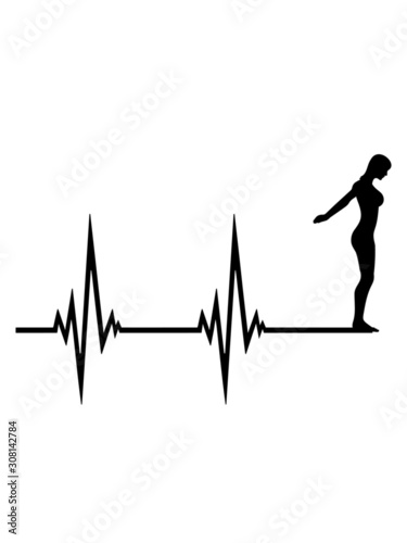 EKG Herzschlag Turmspringerin 