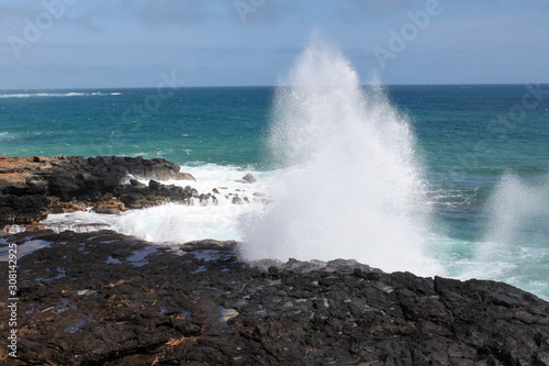 Crashing waves in Kauai