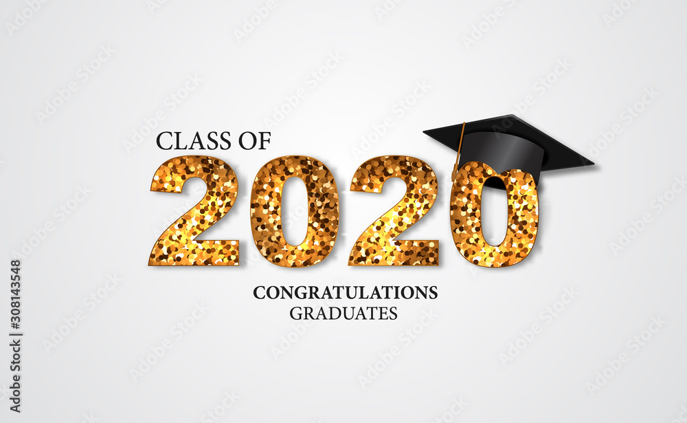 graduation party illustration for class of 2020 congratulation graduate