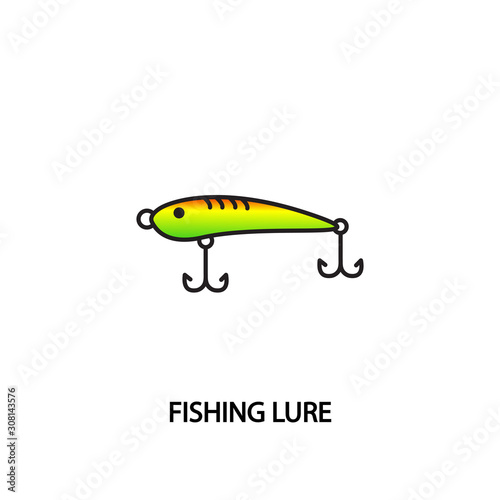 Fishing lure vector line icon
