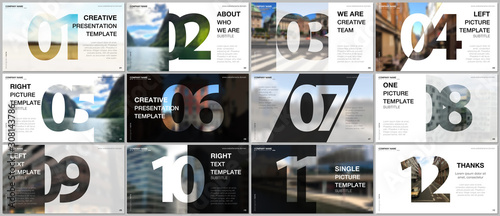 Minimal presentations design, portfolio vector templates with numbers. Easy to edit and customize. Multipurpose template for presentation slide, flyer leaflet, brochure cover, report, advertising.