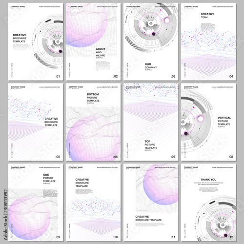 A4 brochure layout of covers design templates for flyer leaflet, A4 brochure design, report, presentation, magazine cover, book design. Future technology. Infographic digital cloud technology concept.