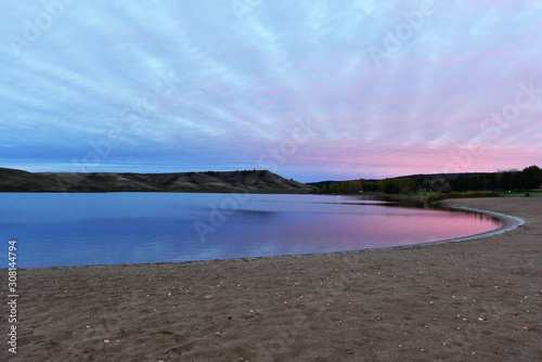 Pink Sky on Calm Lake