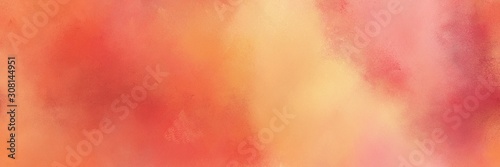 abstract diffuse painted banner background with coral, pastel red and burly wood color. can be used as texture, background element or wallpaper