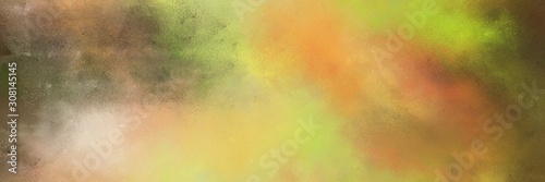 abstract dark khaki, dark olive green and burly wood colored diffuse painted banner background. can be used as texture, background element or wallpaper