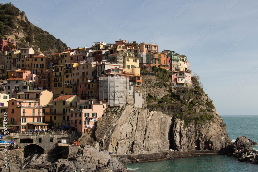 Small fisherman village Manarola in Cinque Terre, Liguria, Italy.