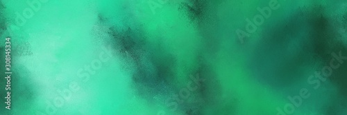 abstract diffuse painted banner background with sea green, medium aqua marine and dark slate gray color. can be used as texture, background element or wallpaper © Eigens