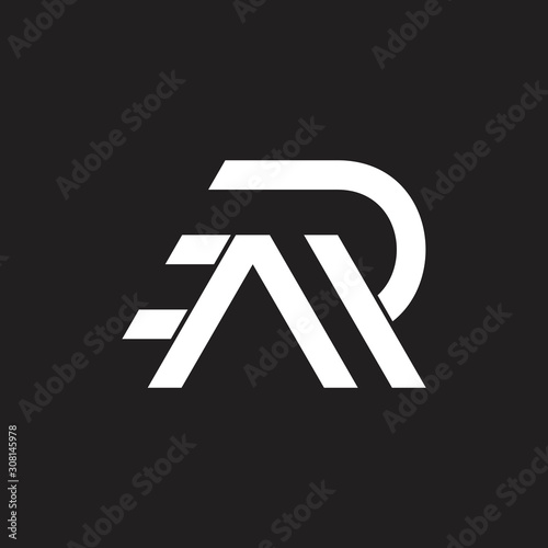 letter ar simple geometric line logo vector