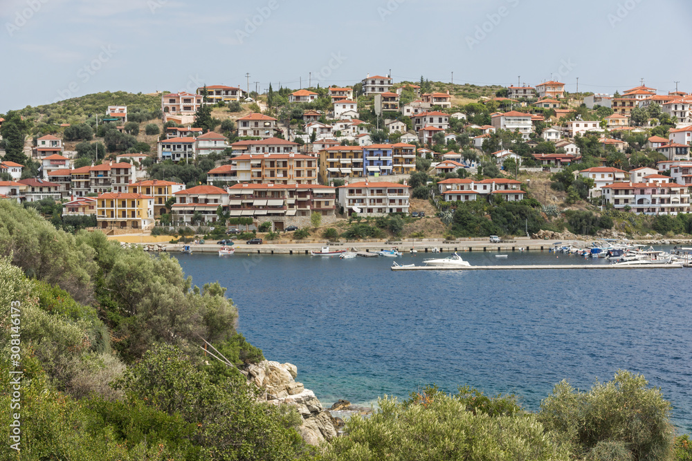 Panorama of town of Pyrgadikia at Chalkidiki, Greece