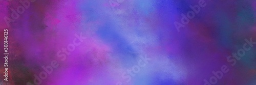 dark slate blue, medium purple and slate blue color painted banner background. diffuse painting can be used as wallpaper, poster or canvas art