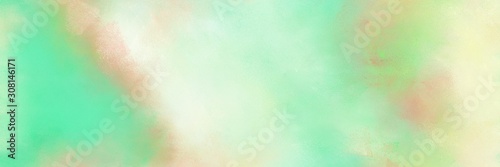 diffuse painted banner texture background with tea green  medium aqua marine and light green color. can be used as wallpaper  poster or canvas art