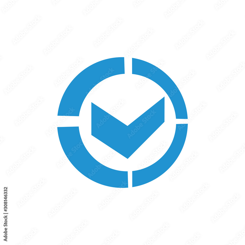 circle check mark geometric logo vector circle check mark geometric logo vector