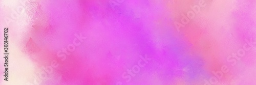 orchid, pastel pink and pastel magenta color painted banner background. broadly painted backdrop can be used as texture, background element or wallpaper