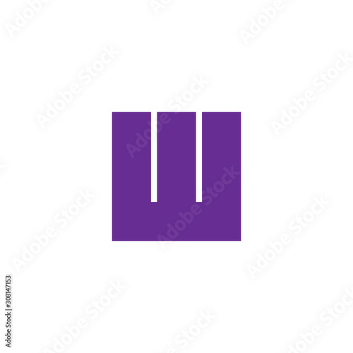 letter w simple square geometric logo vector