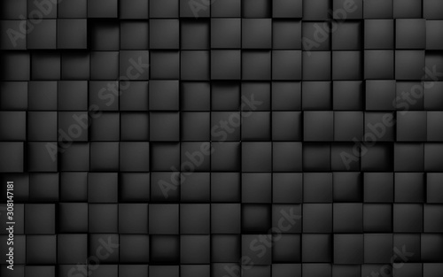Black cube abstract texture background3d illustration render