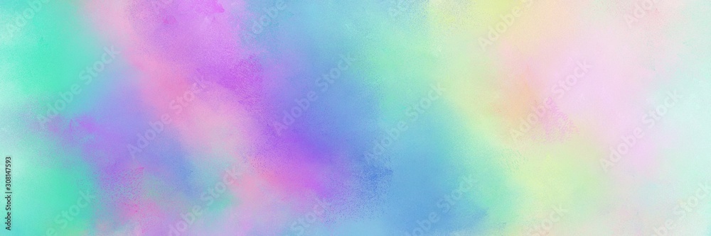 broadly painted banner texture background with light gray, sky blue and light pastel purple color. can be used as texture, background element or wallpaper