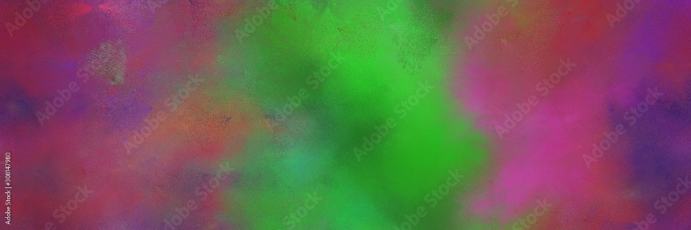 Obraz premium pastel brown, dark moderate pink and lime green color painted banner background. broadly painted backdrop can be used as wallpaper, poster or canvas art