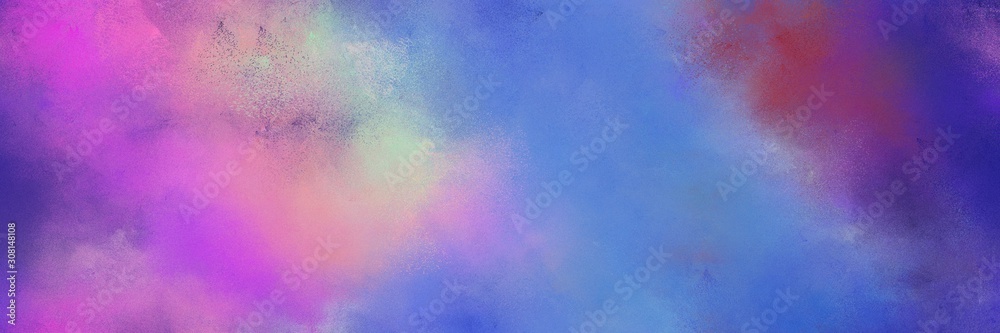 slate blue, orchid and dark slate blue color painted banner background. broadly painted backdrop can be used as texture, background element or wallpaper