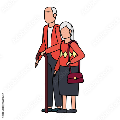 cute grand parents avatars characters