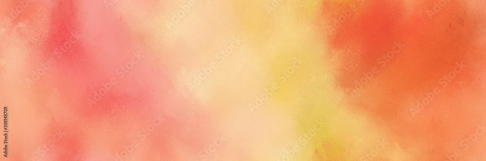 abstract dark salmon, light salmon and khaki colored diffuse painted banner background. can be used as texture, background element or wallpaper