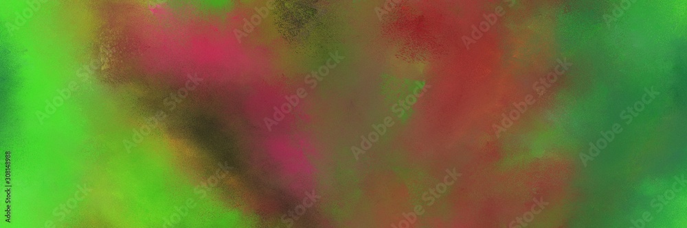 abstract diffuse painted banner background with brown, moderate green and forest green color. can be used as wallpaper, poster or canvas art