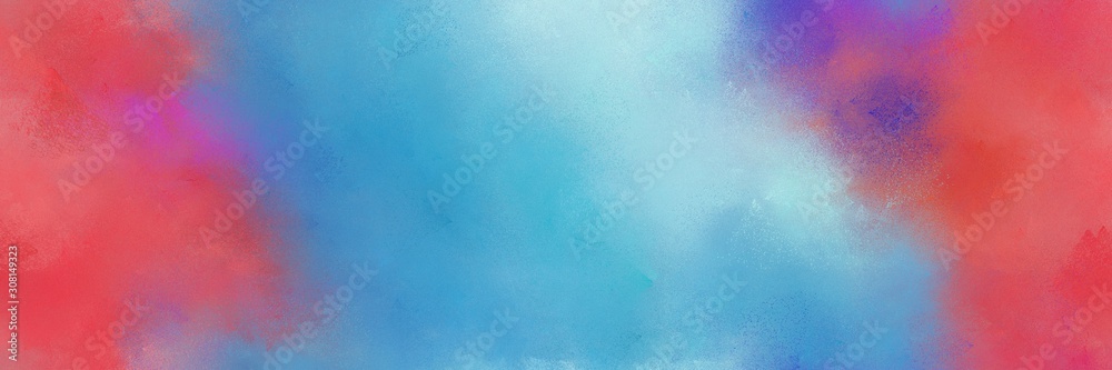 indian red, steel blue and sky blue color painted banner background. diffuse painting can be used as texture, background element or wallpaper