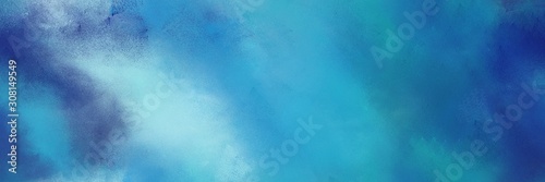 abstract diffuse painted banner background with steel blue, sky blue and midnight blue color. can be used as wallpaper, poster or canvas art