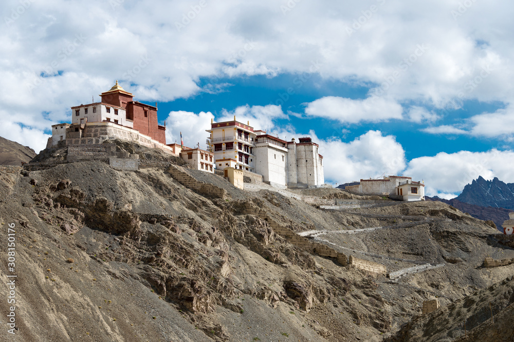 Ladakh, India - Aug 23 2019 - Tingmosgang Monastery (Tingmosgang Gompa) in Sham Valley, Ladakh, Jammu and Kashmir, India.