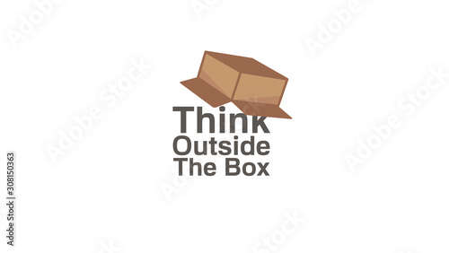 think outside the box ilustration vector