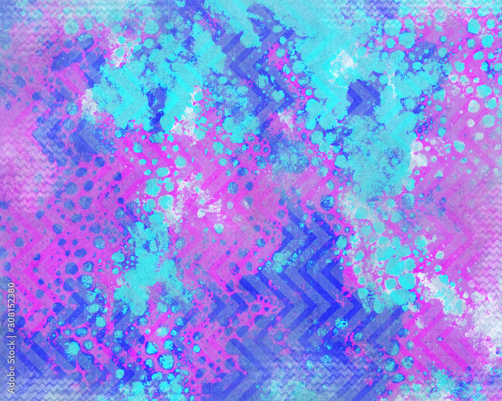 Psychedelic 1980s Inspired Abstract Backdround