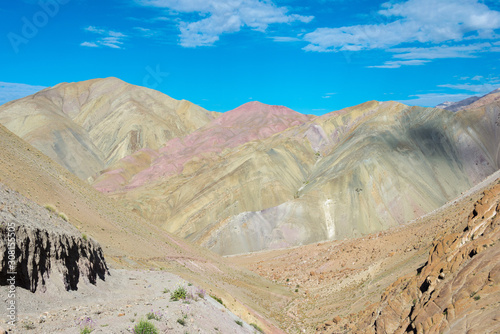 Ladakh, India - Aug 23 2019 - Beautiful scenic view from Between Hemis Shukpachan and Tingmosgang (Temisgam) in Sham Valley, Ladakh, Jammu and Kashmir, India. photo