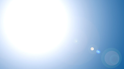 Overlay, flare light transition, effects sunlight, lens flare, light leaks. High-quality stock images of warm sun rays light effects, overlays or golden flare isolated on blue background for design