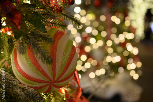 Close up of ornament with bokeh background 
