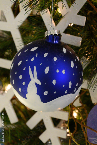 Close up of ornament with bokeh background 