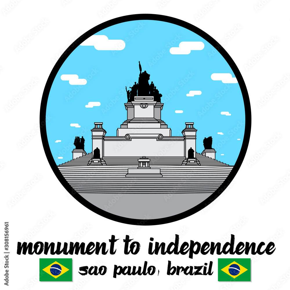 Circle icon Monument to Independence. vector illustration