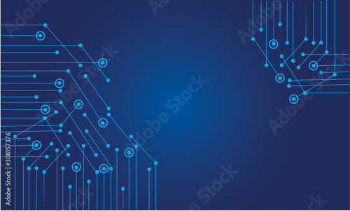 Abstract background  connecting dots and lines. Connection science background, circuit board background technology, Vector illustration design digital technology. with drak blue template
